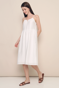 Freya Keyhole Midi Dress White