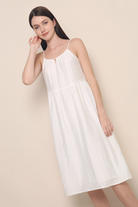 Freya Keyhole Midi Dress White