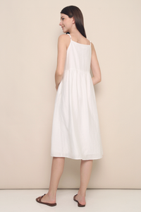 Freya Keyhole Midi Dress White