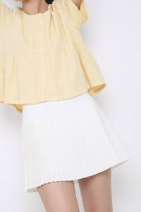 Frida Dropwaist Pleated Skorts White (Restock)