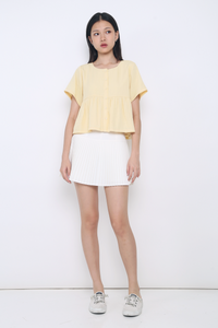 Frida Dropwaist Pleated Skorts White (Restock)