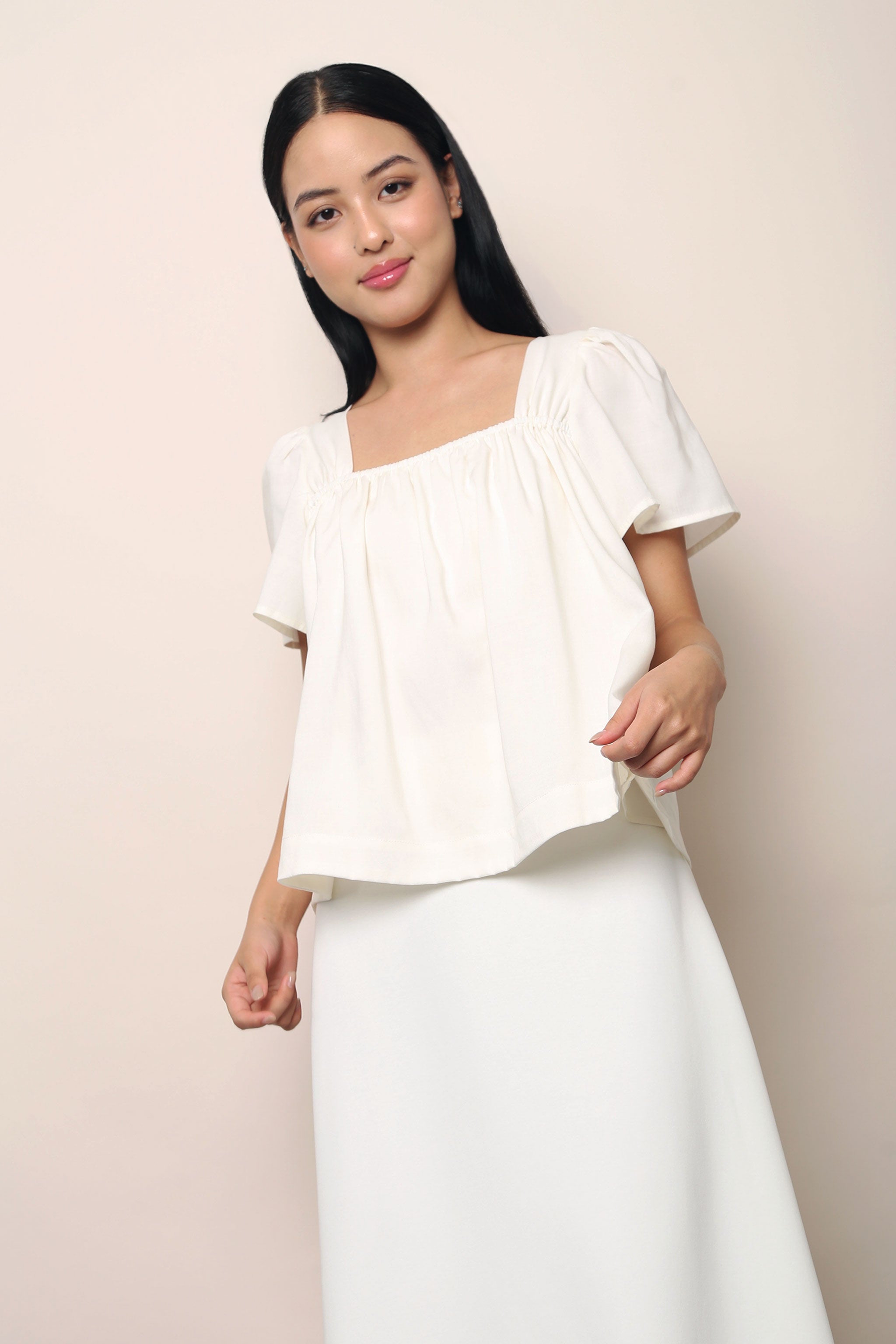 Galerie Ruche Flutter Top Ivory (Restock III)