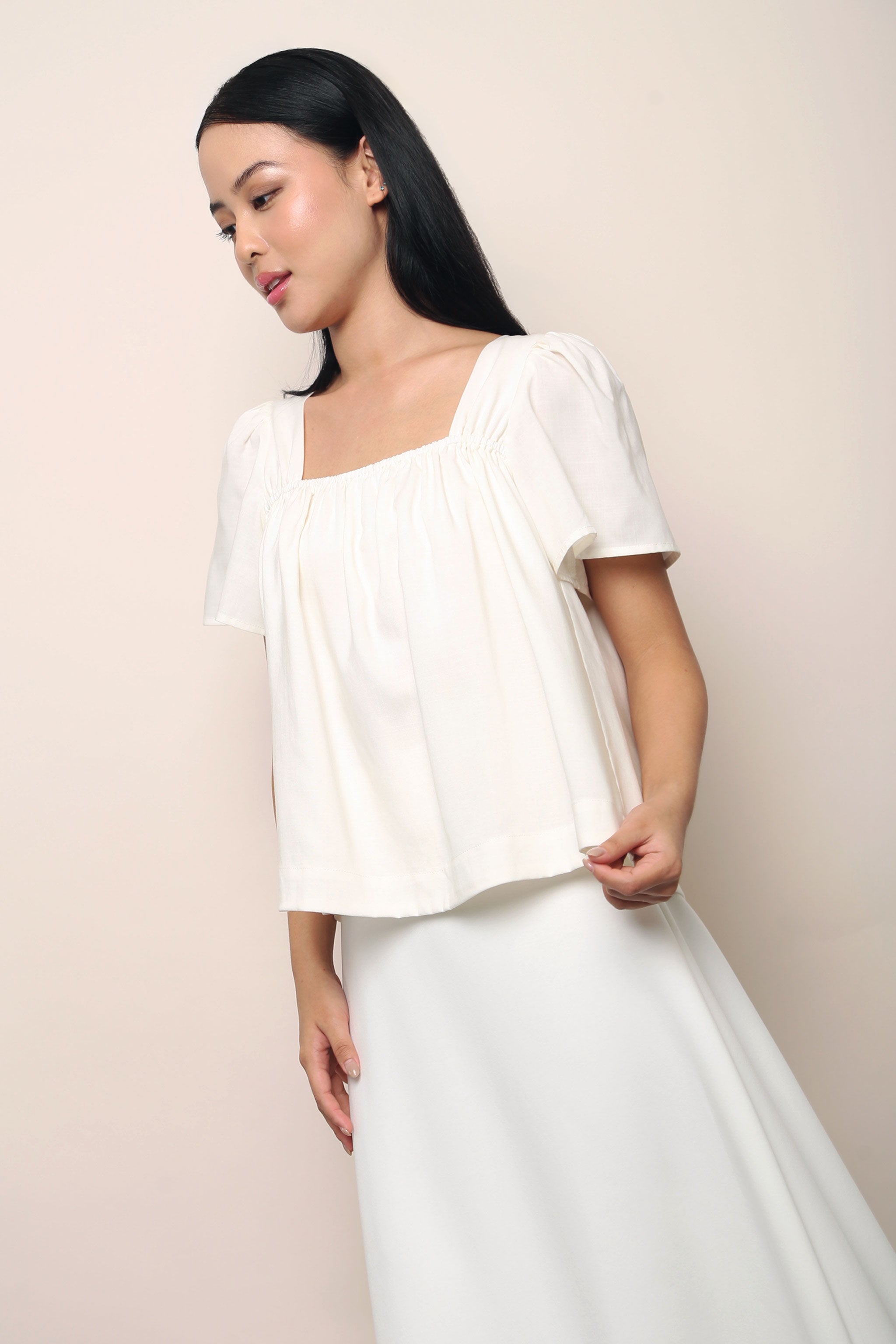 Galerie Ruche Flutter Top Ivory (Restock III)