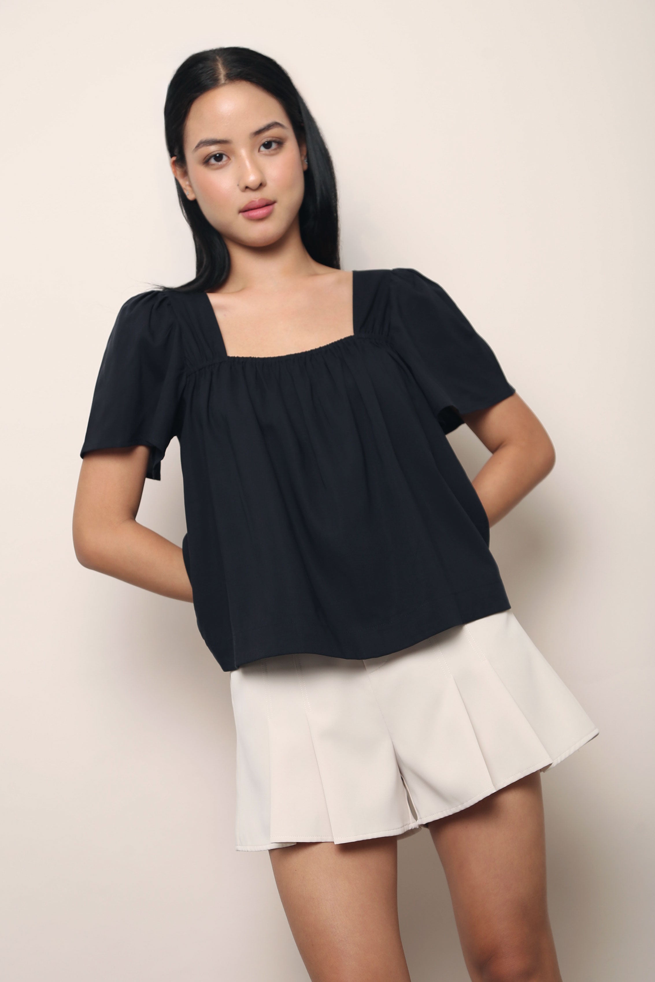 Galerie Ruche Flutter Top Navy (Restock III)