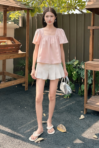 Galerie Ruche Flutter Top Blush Pink (Backorder III)