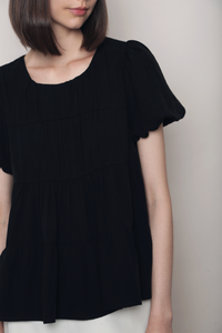 Gathered Grace Blouse Black