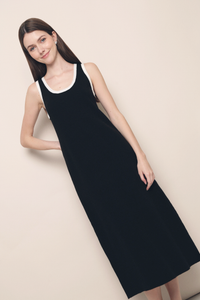 Ginna Colourblock Knit Midi Dress Black