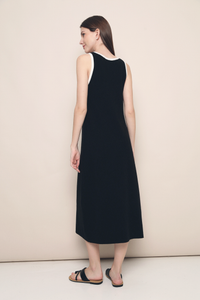 Ginna Colourblock Knit Midi Dress Black