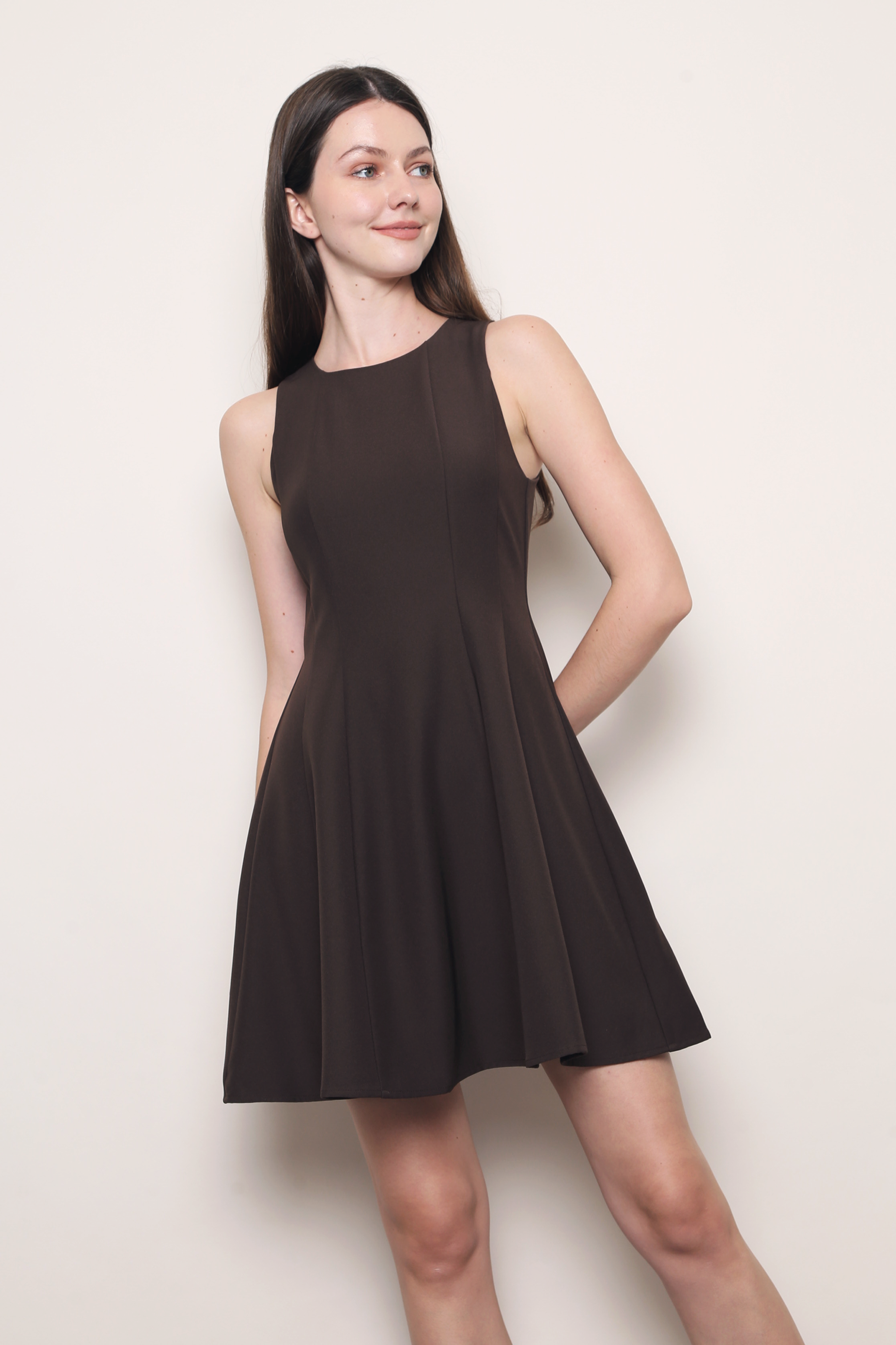 Grace in Motion Swing Dress Brown