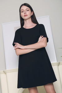 Haig Scoop Neck Shift Dress Black