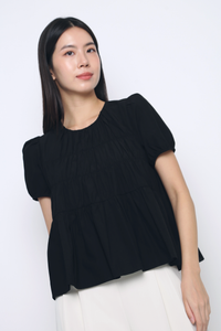Halo Ruche Blouse Black