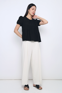 Halo Ruche Blouse Black