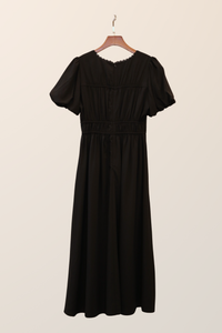 Neroli Lace Trim Midi Dress Black