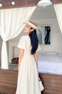 Harmony Waisted Midi Dress Cream