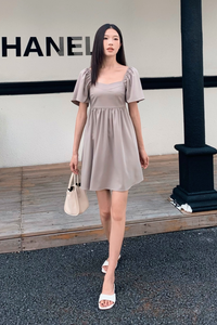 Heartsong Flutter Sleeves Dress Cocoa