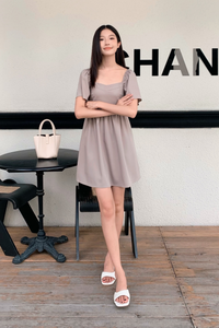 Heartsong Flutter Sleeves Dress Cocoa