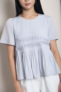 Horizon Pintuck Blouse Powder Blue