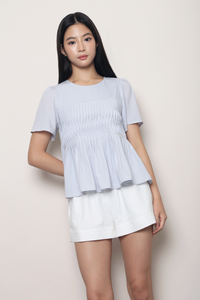 Horizon Pintuck Blouse Powder Blue