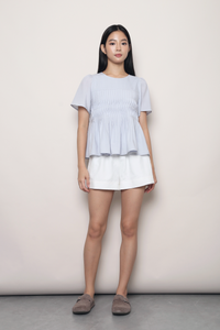 Horizon Pintuck Blouse Powder Blue