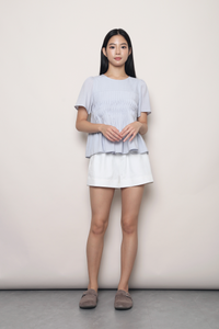 Horizon Pintuck Blouse Powder Blue