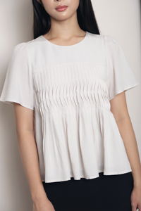 Horizon Pintuck Blouse Oat Grey