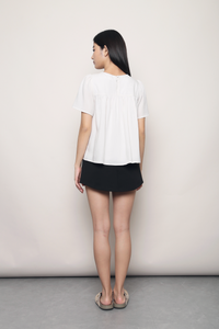 Horizon Pintuck Blouse Oat Grey