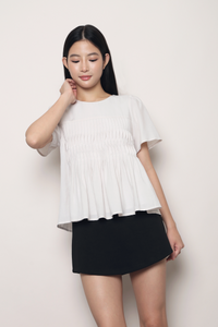 Horizon Pintuck Blouse Oat Grey