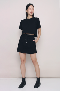 Hot Shot 2-Piece Sweater Skirt Set Black (Backorder)