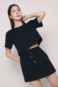 Hot Shot 2-Piece Sweater Skirt Set Black (Backorder)