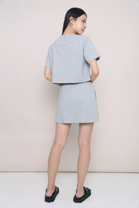 Hot Shot 2-Piece Sweater Skirt Set Heather Grey