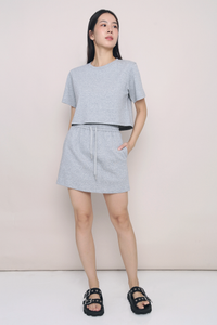 Hot Shot 2-Piece Sweater Skirt Set Heather Grey