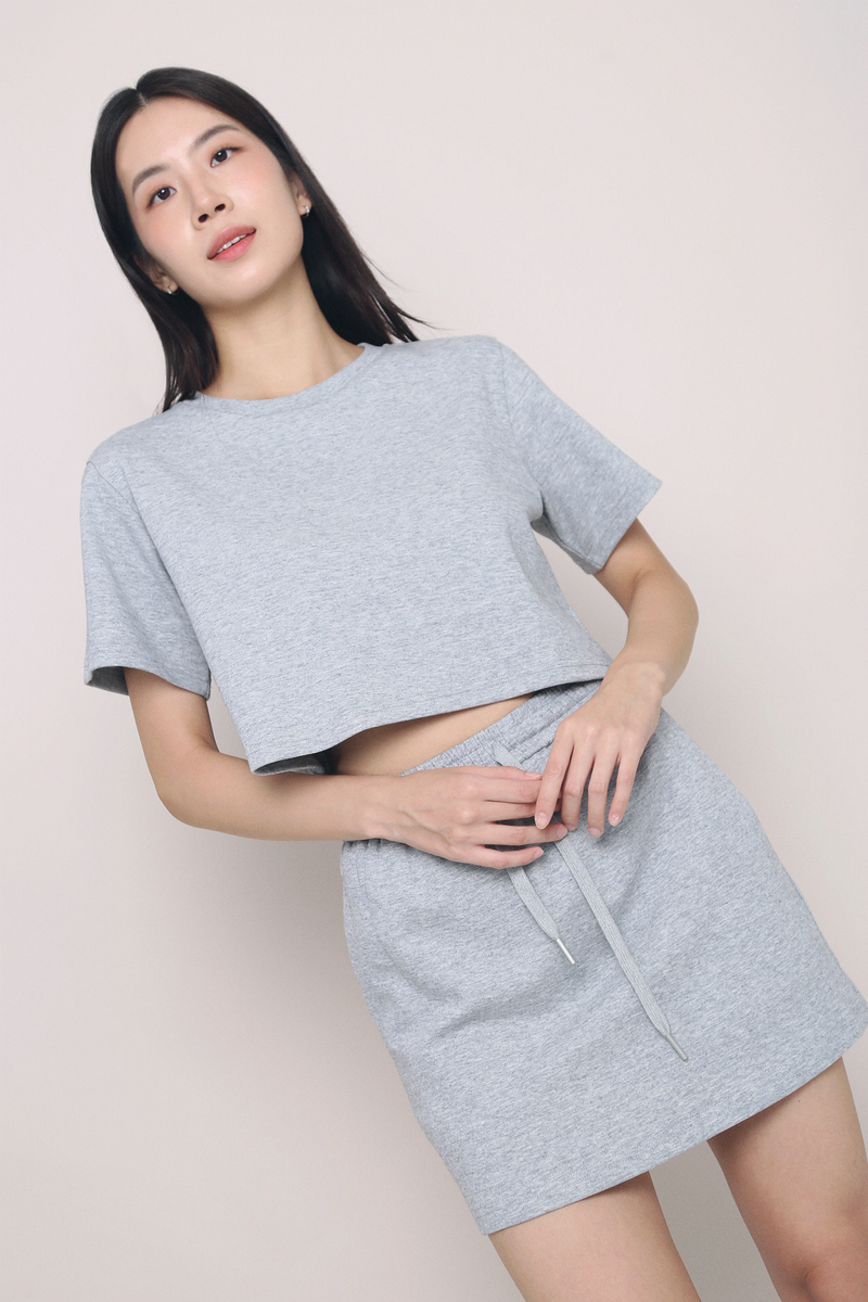 Hot Shot 2-Piece Sweater Skirt Set Heather Grey