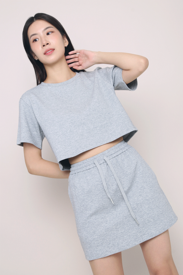 Hot Shot 2-Piece Sweater Skirt Set Heather Grey