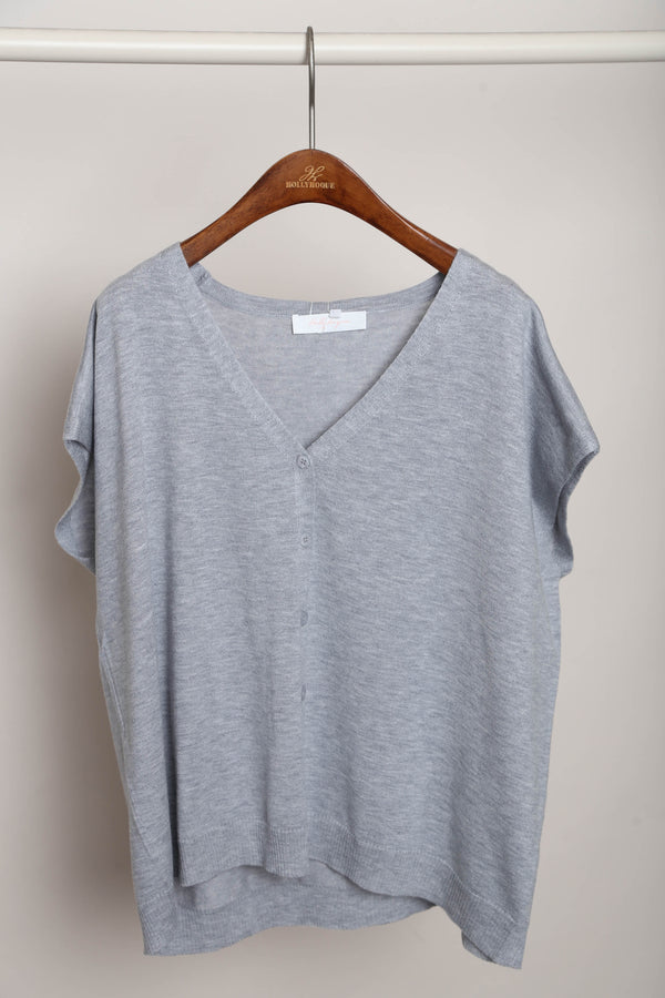 Morning Mist Button Down Knit Grey