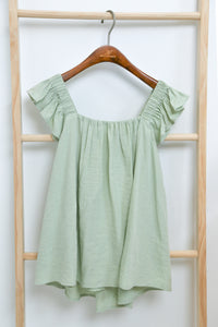 Sweet Pea Flutter Top Sage