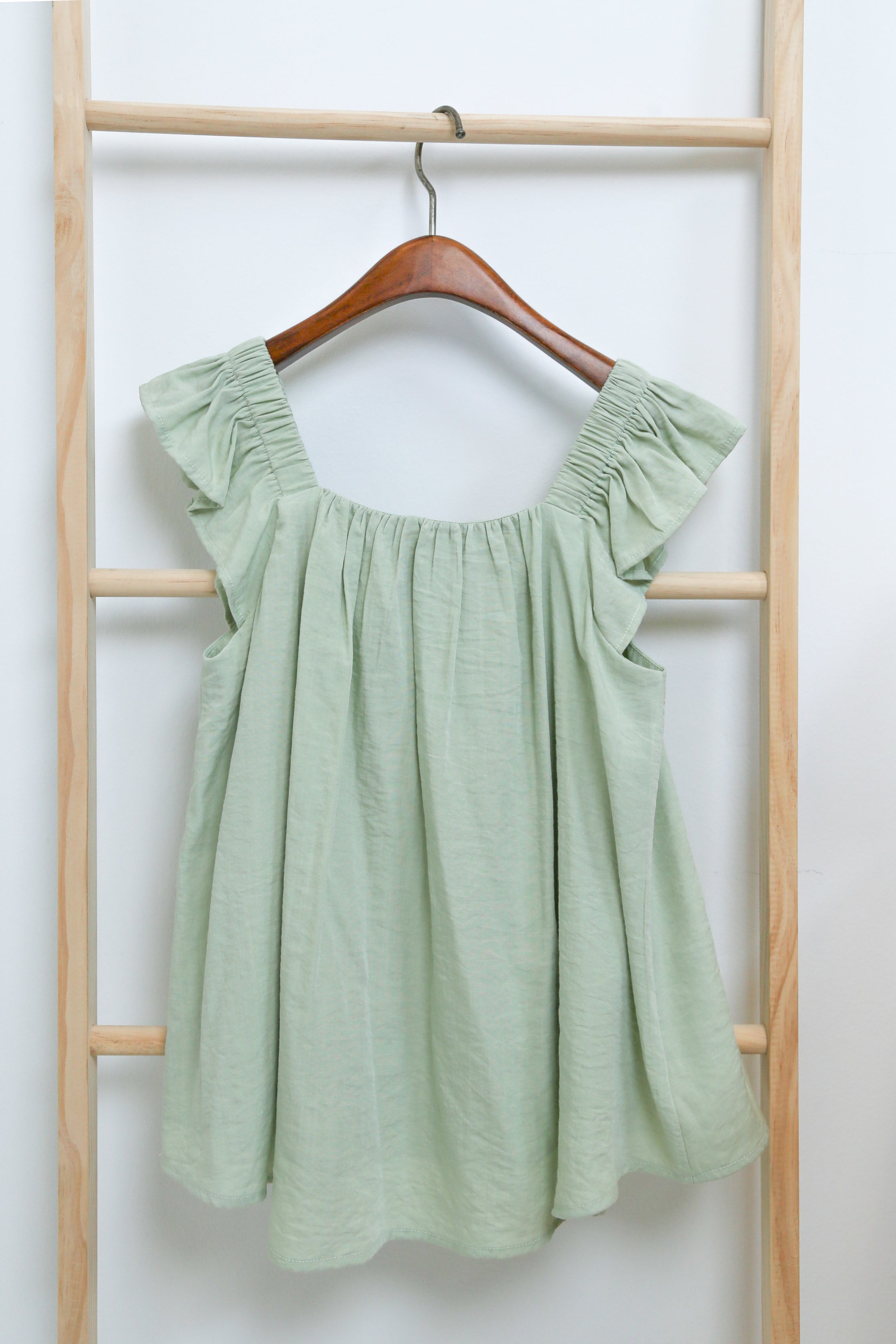 Sweet Pea Flutter Top Sage