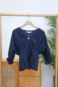 Kyoto Waist Blouse Navy