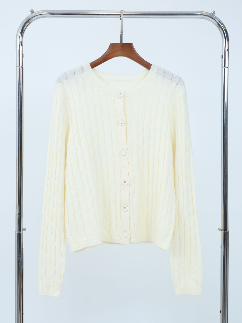 Kaela Cable Knit Cardigan Cream