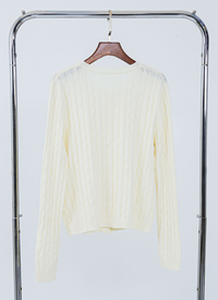 Kaela Cable Knit Cardigan Cream