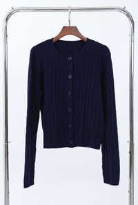 Kaela Cable Knit Cardigan Navy