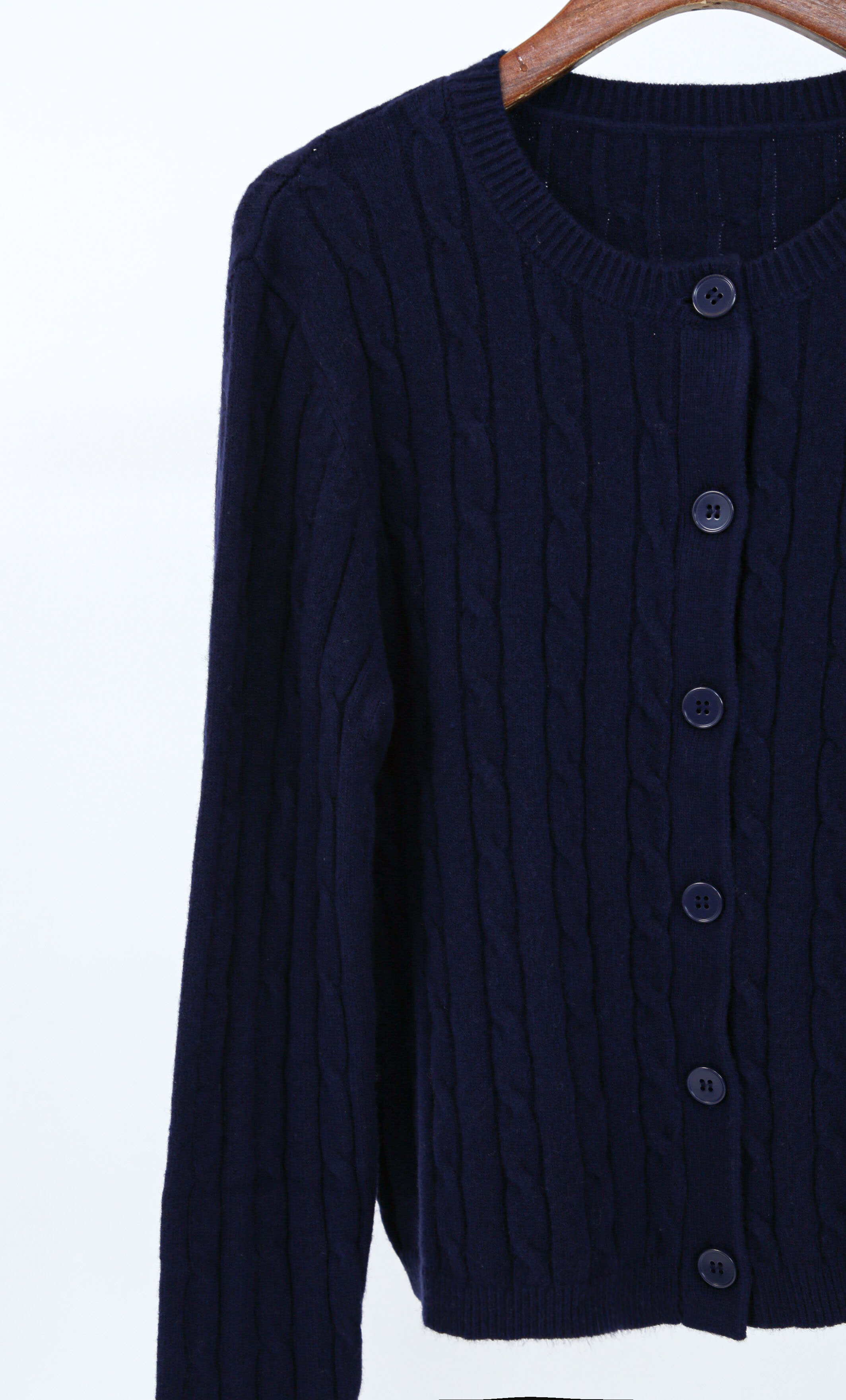 Kaela Cable Knit Cardigan Navy