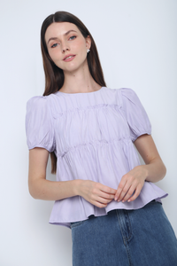 Iva Ruffles Tier Blouse Periwinkle