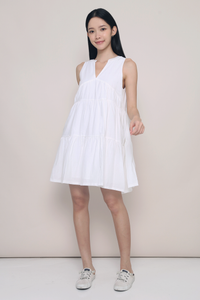 Good Feels Tiered Dress White