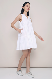 Good Feels Tiered Dress White