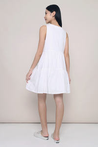 Good Feels Tiered Dress White