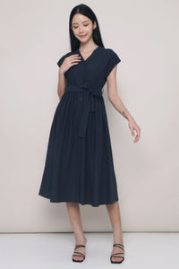 Breigh Button Down Midi Dress Midnight Navy