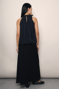 Juliette High Neck Blouse Navy