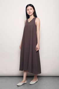 Juniper V Neck Midaxi Dress Brown