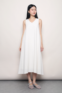 Juniper V Neck Midaxi Dress White