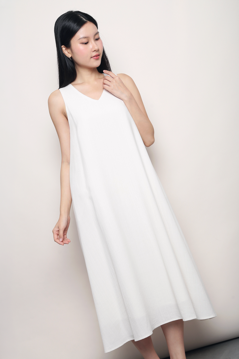 Juniper V Neck Midaxi Dress White